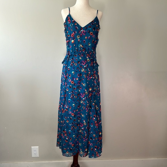 JASON WU COLLECTIVE Women's Blue Leopard Midi Dress Size 2 - Picture 4 of 12